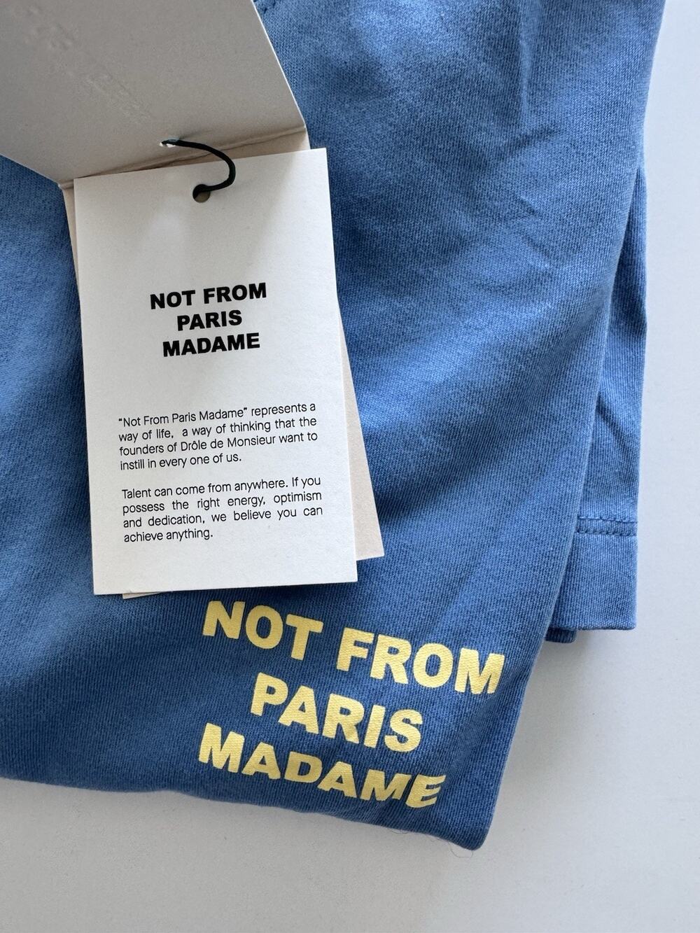 Drole De Monsieur "Not From Paris Madame" Blue T shirt Size XL